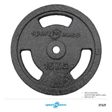 Bikes & Fitness Shop - DISCO ESTANDAR PREMIUM EN ACERO 1PUL -15KG