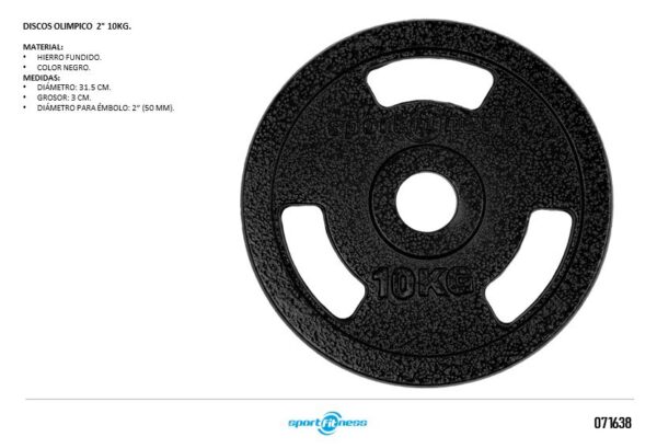 Bikes & Fitness Shop DISCO OLIMPICO PREMIUM EN ACERO 2PUL -10KG